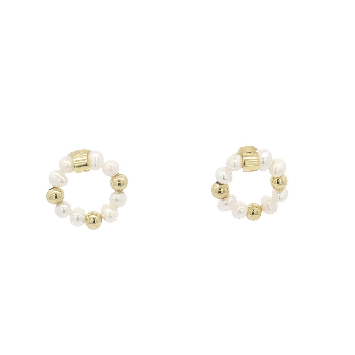 Arete Aro Con Perlita
