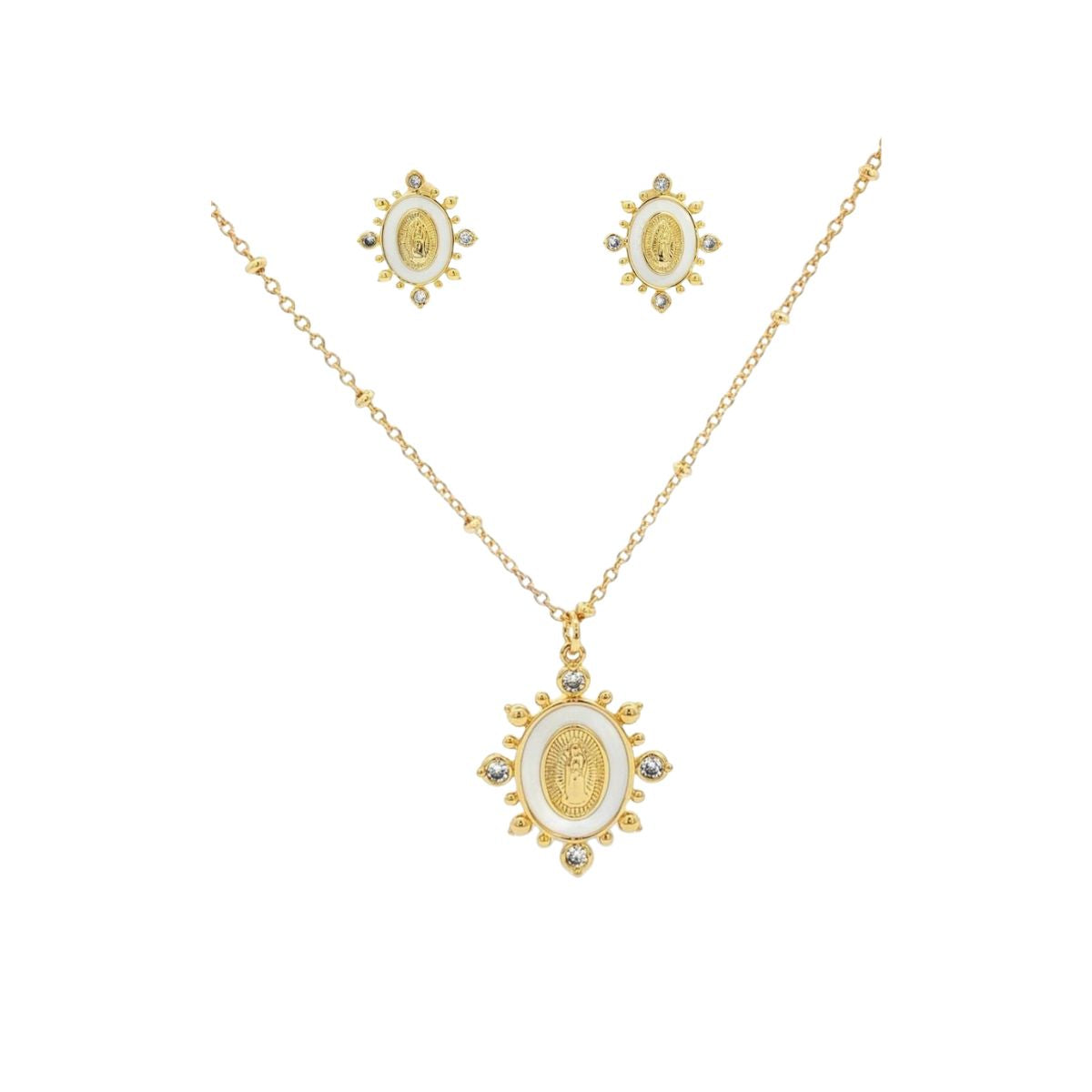 Juego Virgen Dorado Esmalte