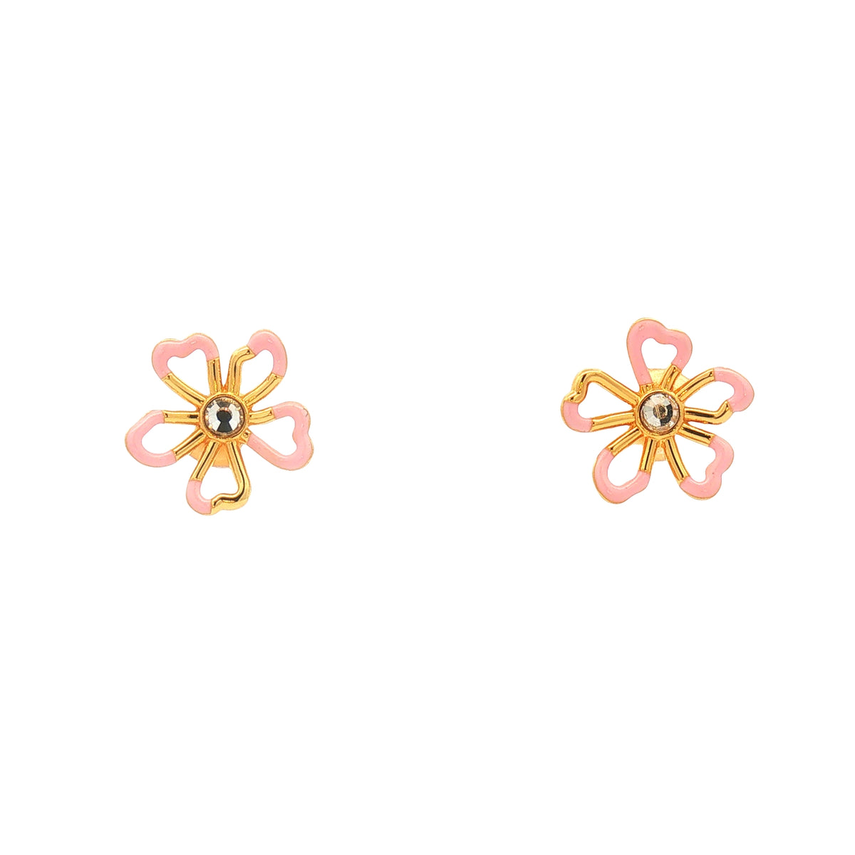Arete Flor Esmaltado Rosa