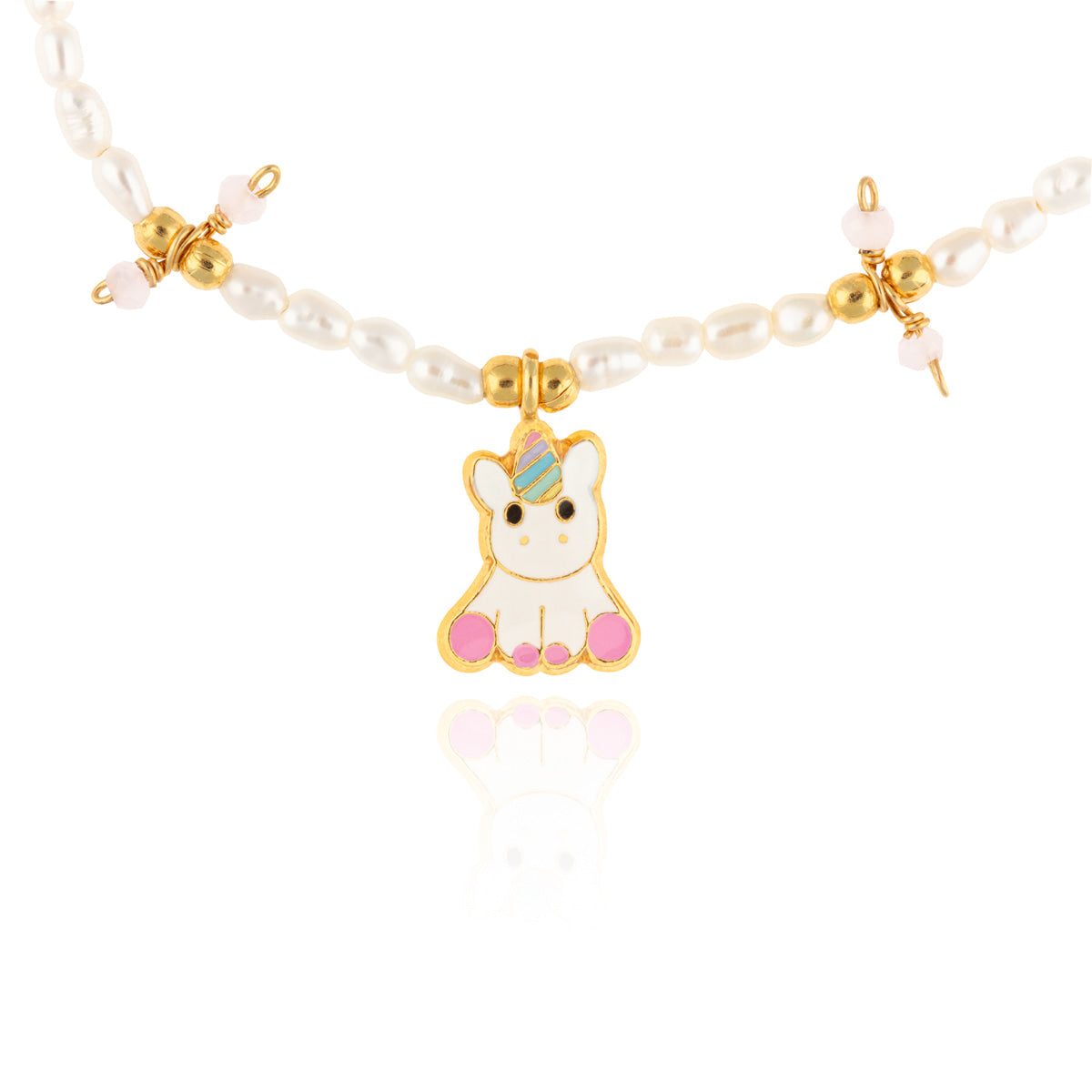 Collar Perlita Unicornio Sentado