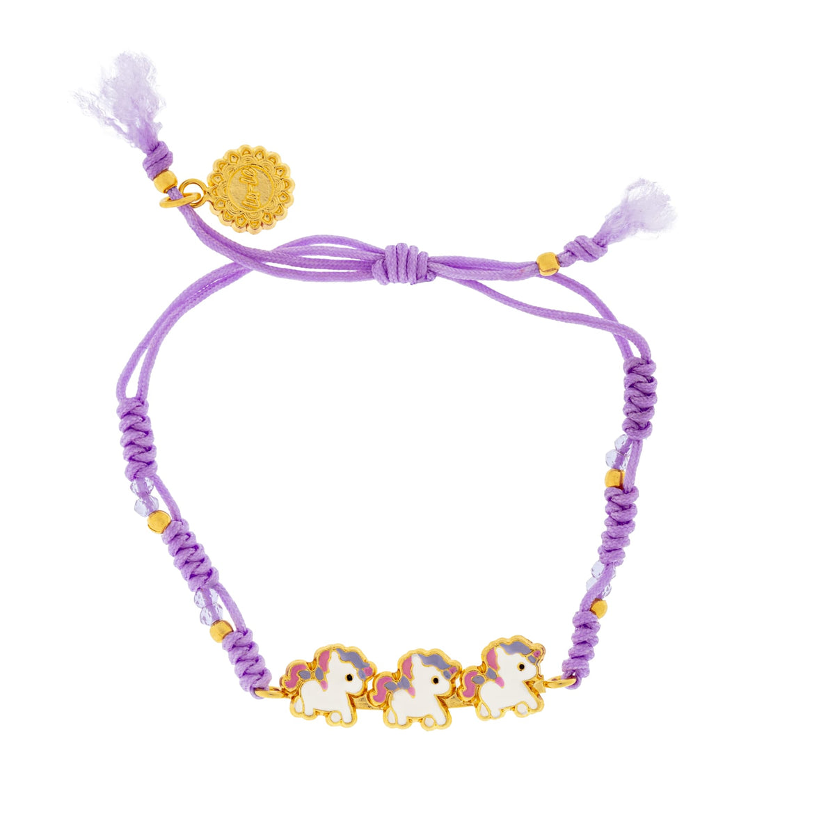 Pulsera Hilo placa Unicornio cuerpo completo