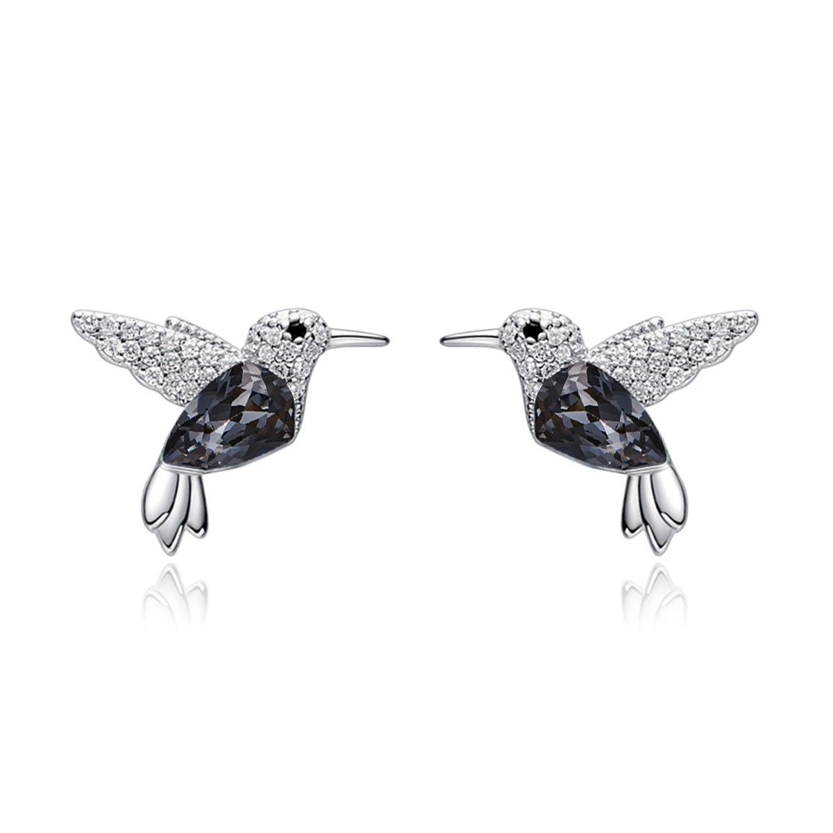 Broqueles Plateados de Colibrí Gris