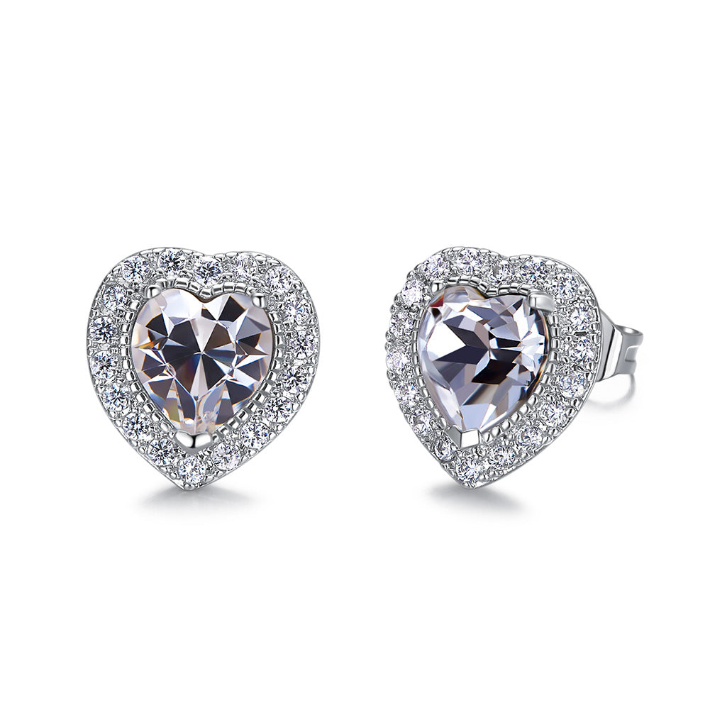 Arete Corona Corazón Cristal