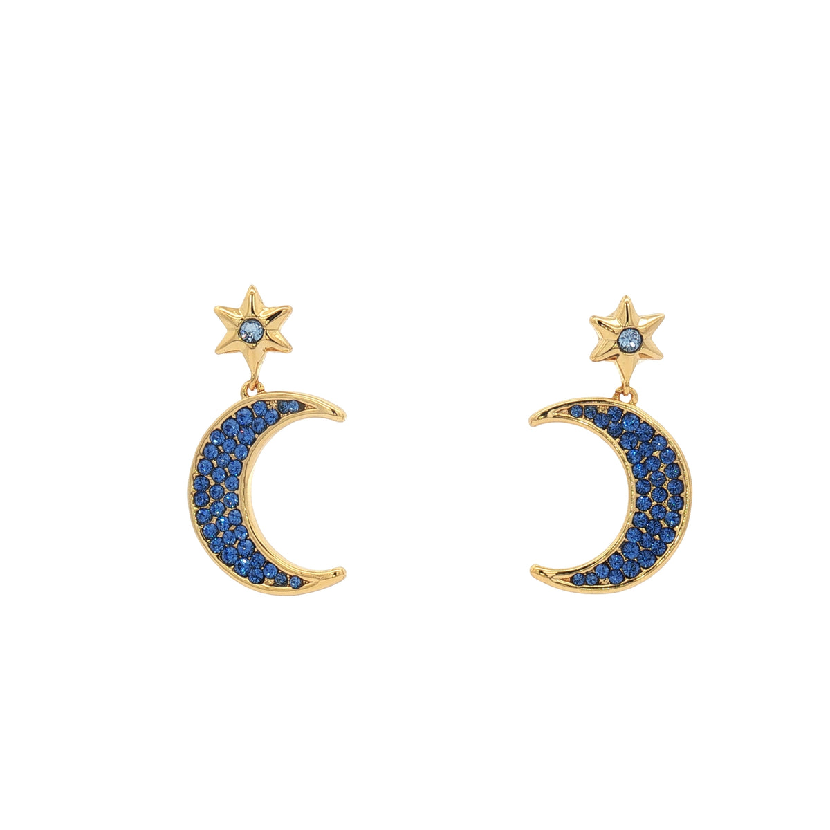 Arete Luna Cristal Azul