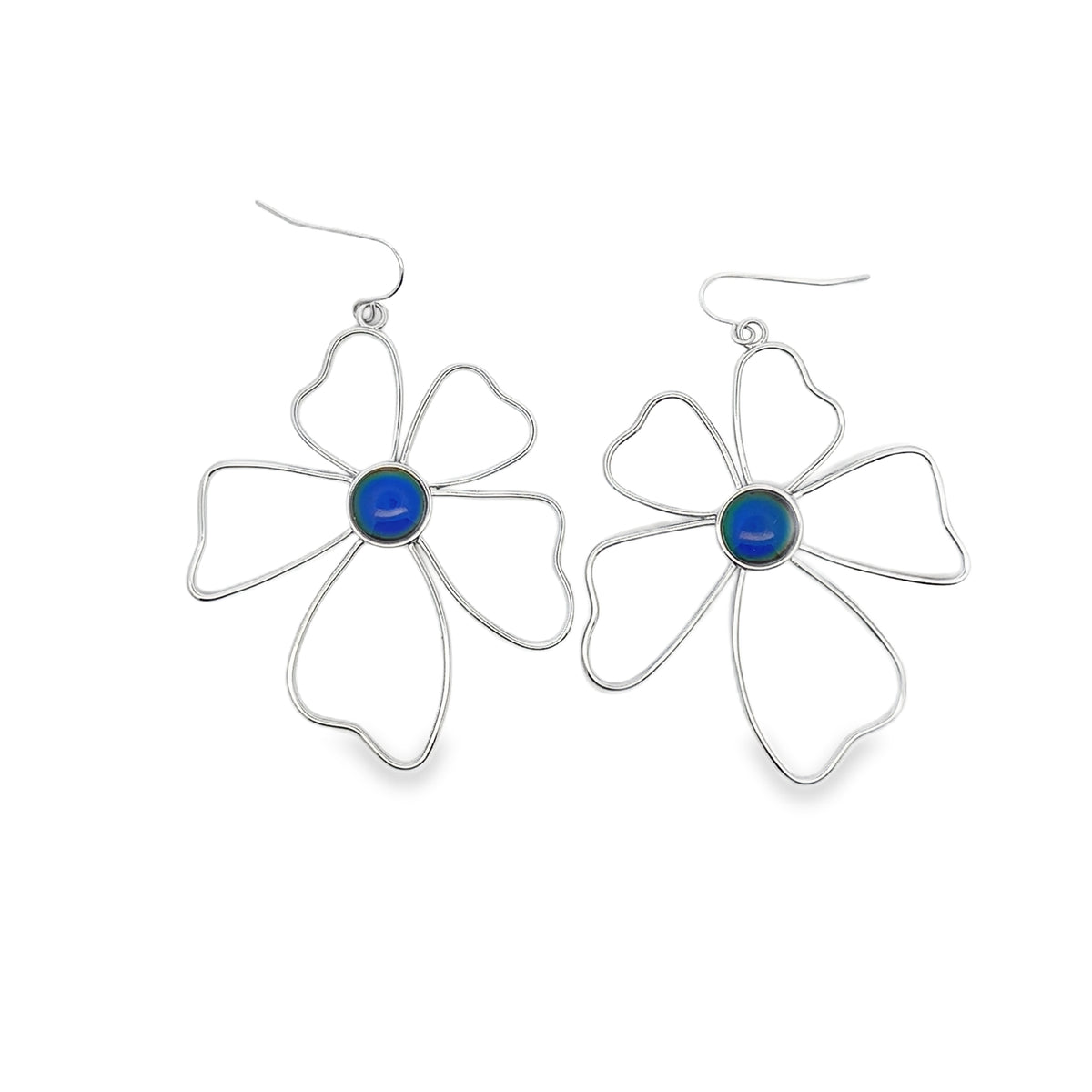 Arete Mood Flor Grande Plateada