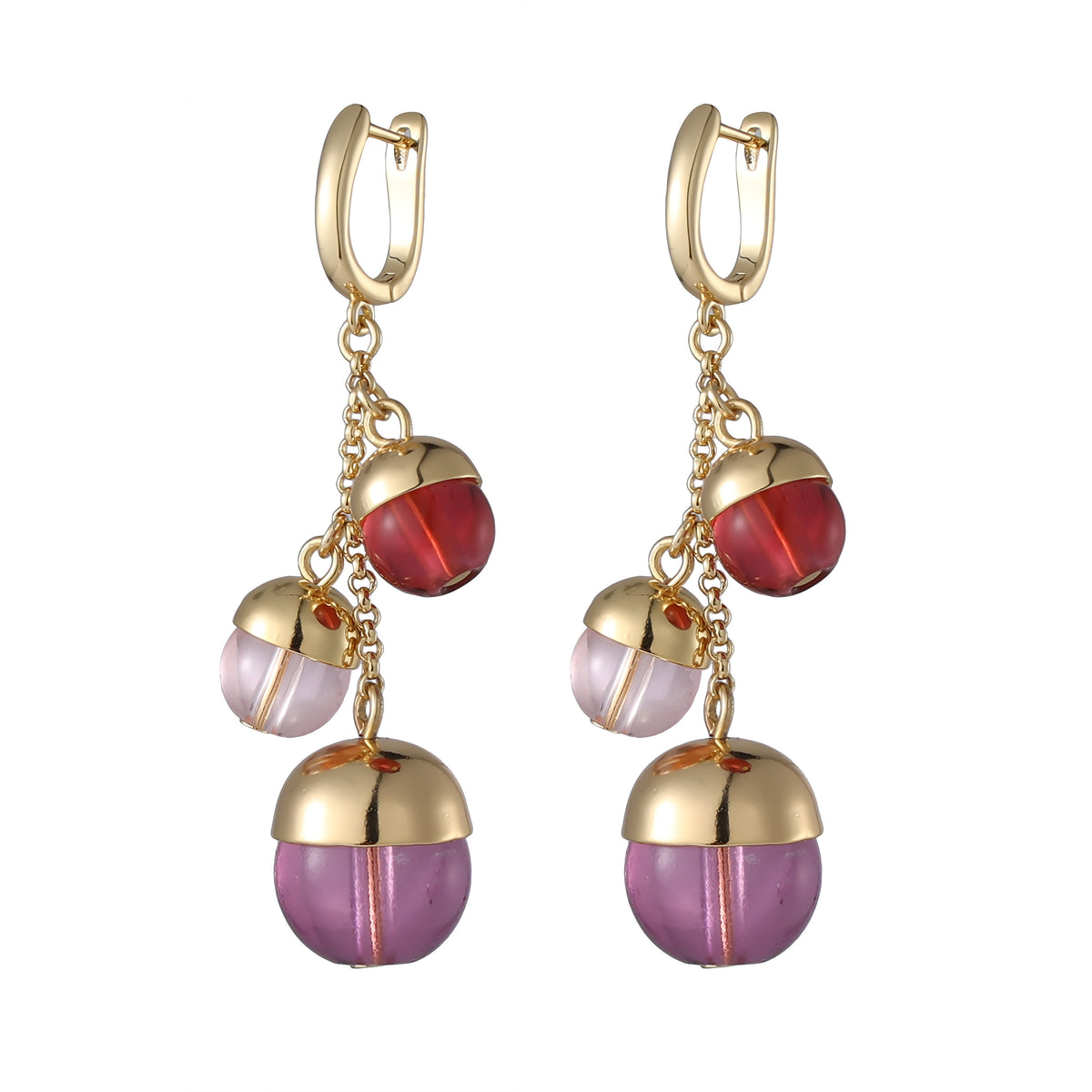 Arete Largo Cristal Morado