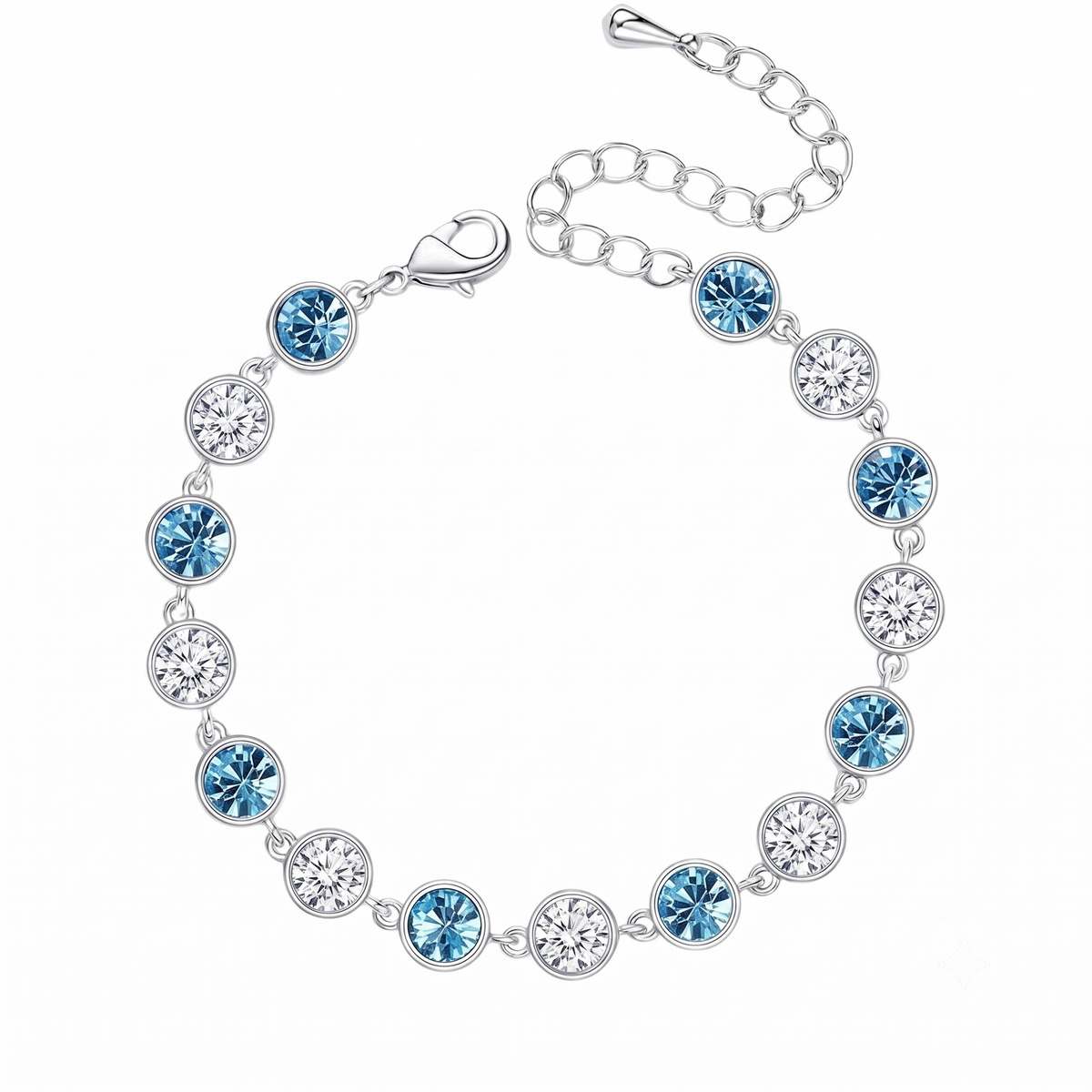Pulsera Tenis Bracelet Aqua Cristal
