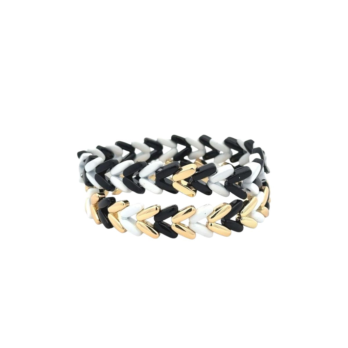 Juego Pulseras Marruecos Negro Y Blanco