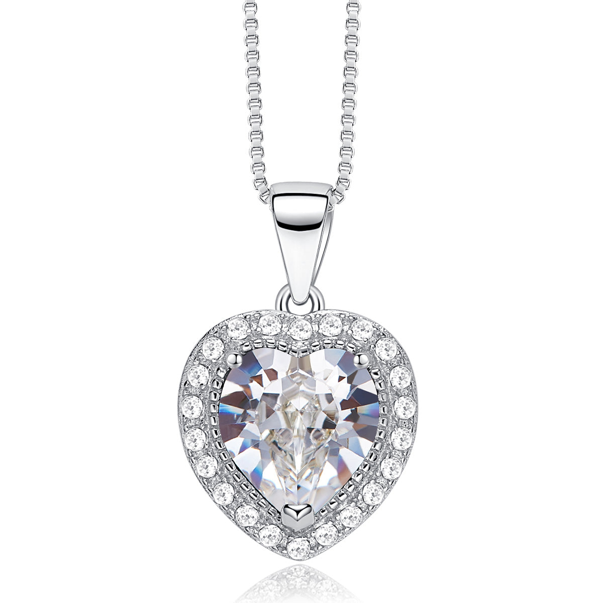 Dije Corona Corazón Cristal