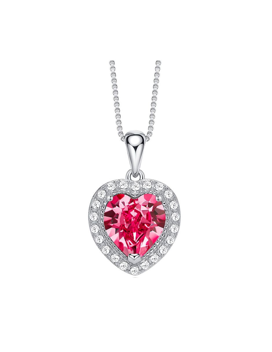Dije Corona Corazón Rosa
