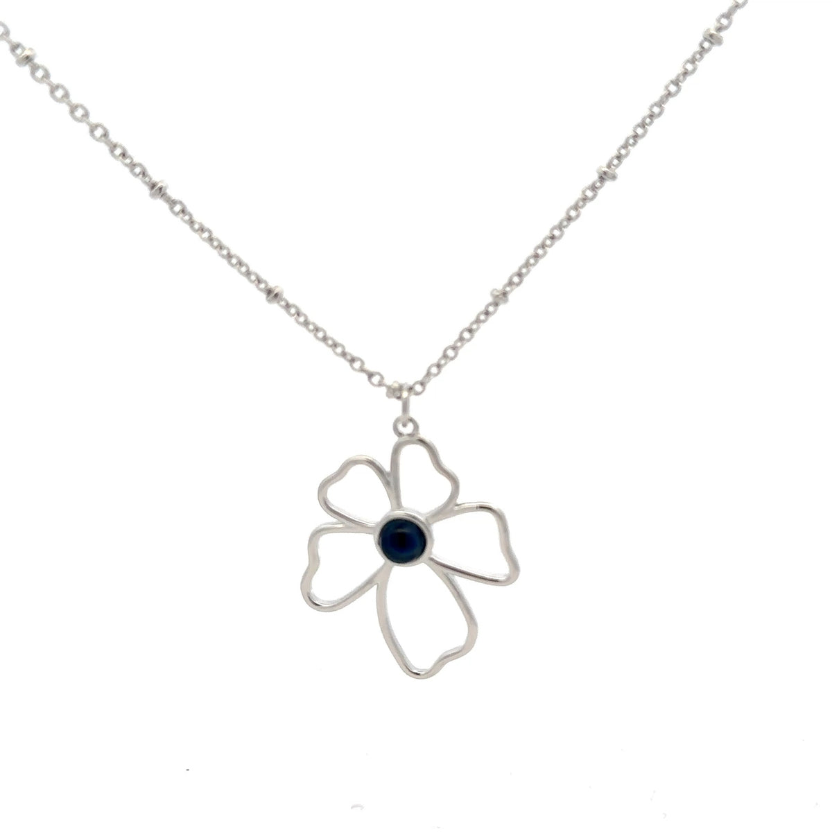 Collar Mood Flor Ch Plateada