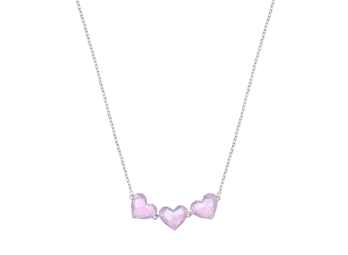 Collar 3 Corazones Rosa