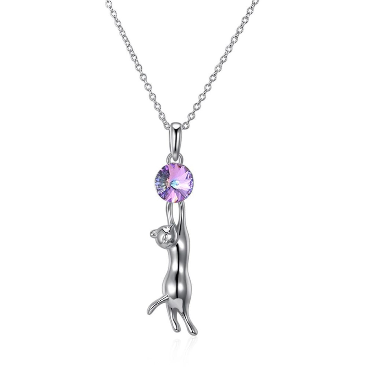 Collar de plata con Dije de Gatito Colgante