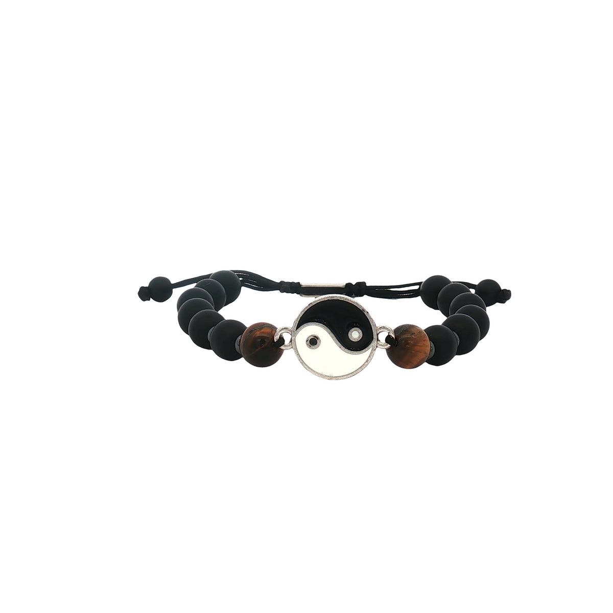 Pulsera Piedra Negra Y Hematita Yin Y Yang Ojo Tigre