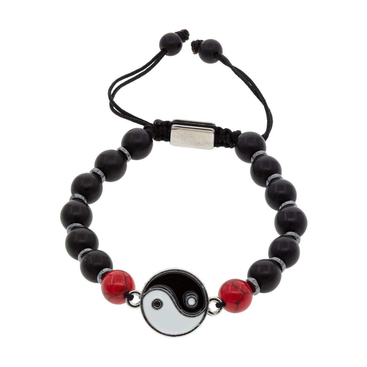 Pulsera Piedra Negra y Roja Yin Yang