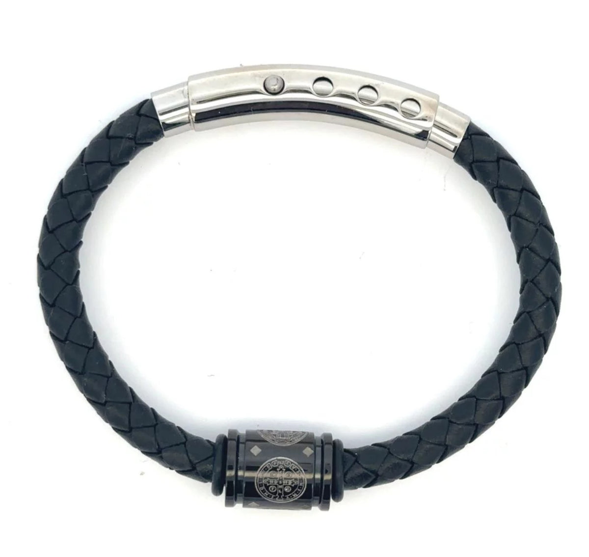 Pulsera Piel Negra San Benito