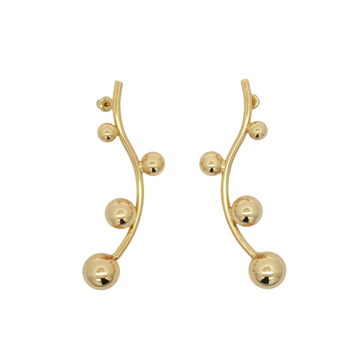 Maxi Aretes Esferas Irregular Dorado