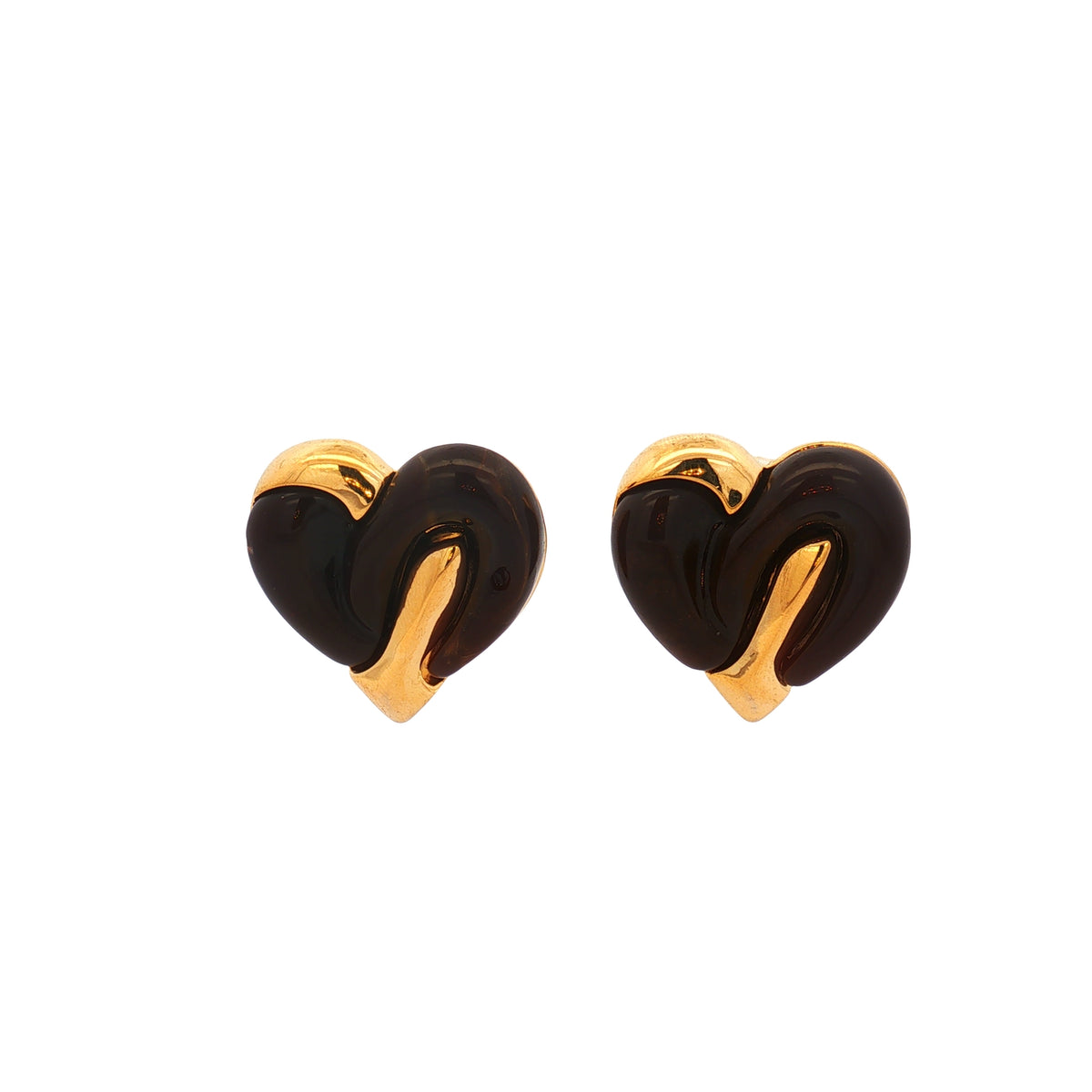 Maxi Aretes Resina Corazon Café