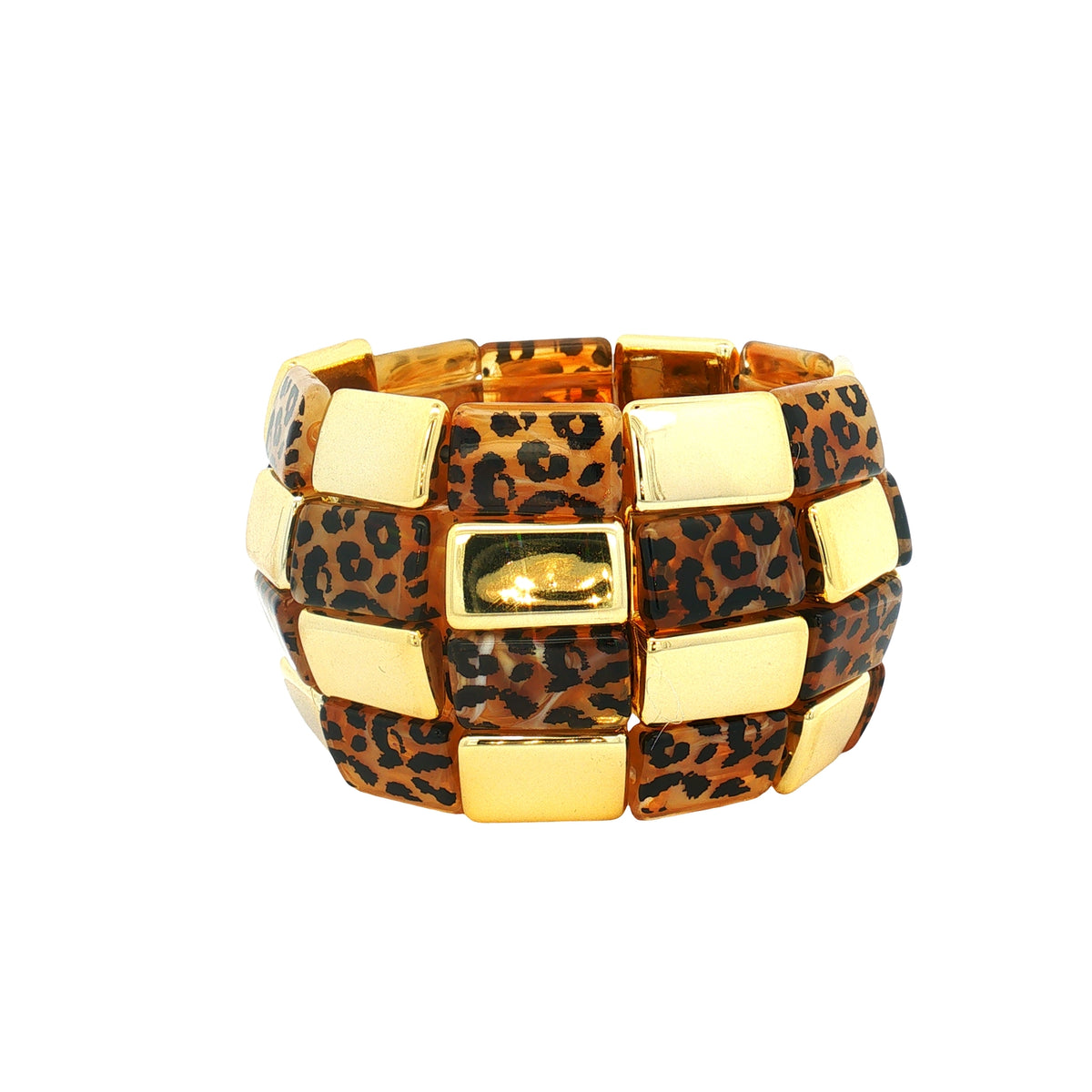 Maxi Pulsera Resina Animal Print