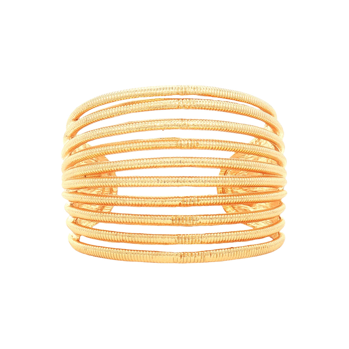 Maxi Pulsera Rígida Ancha Dorada