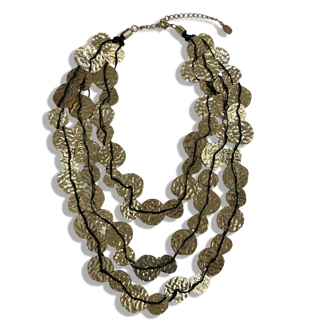 Maxi Collar Largo Monedas Doradas