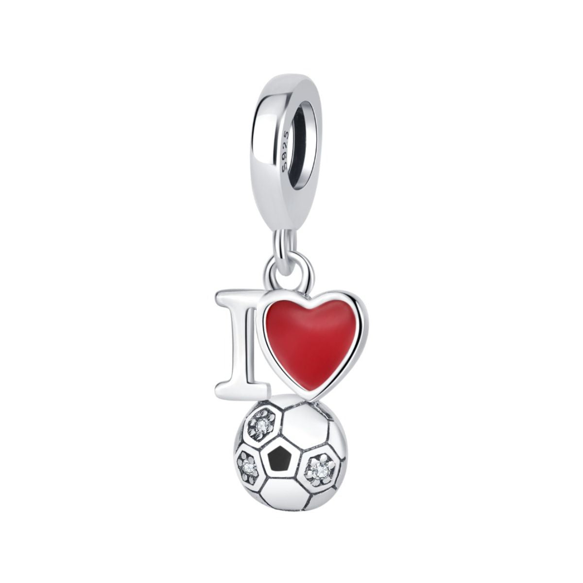 Charm Corazón Plata I Love Futbol