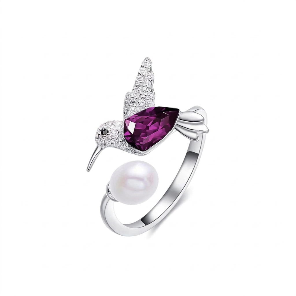 Anillo Colibrí Amatista