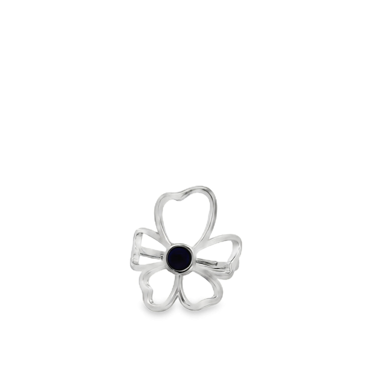 Anillo Mood Flor Grande Plateada