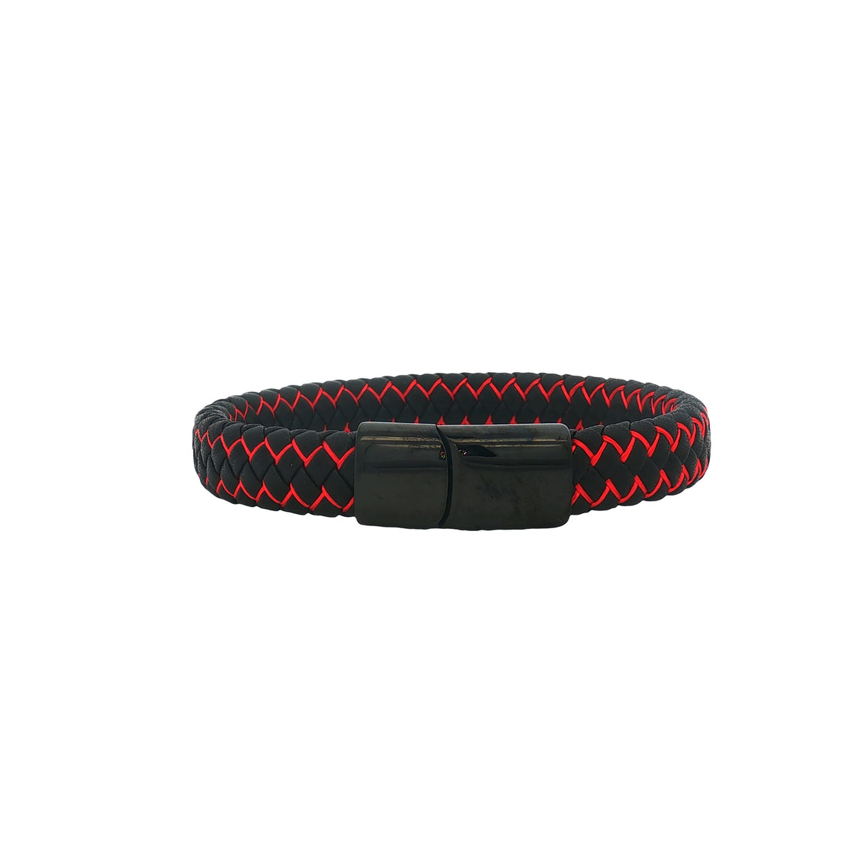 Pulsera piel negra delgada con ancla