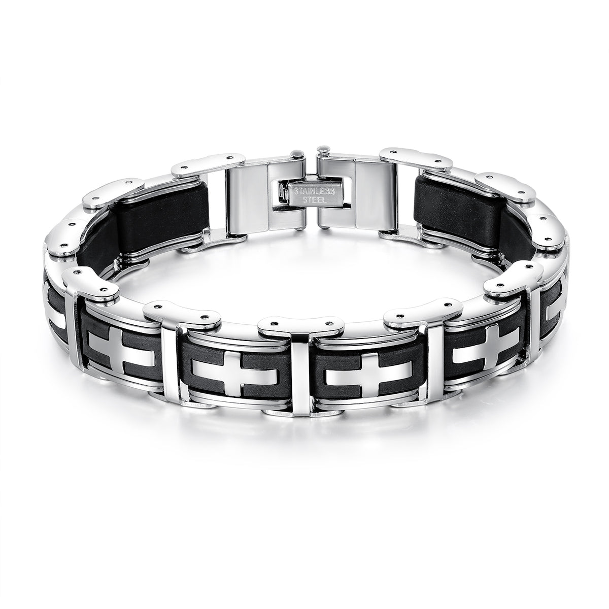 Pulsera Cruces Plateadas