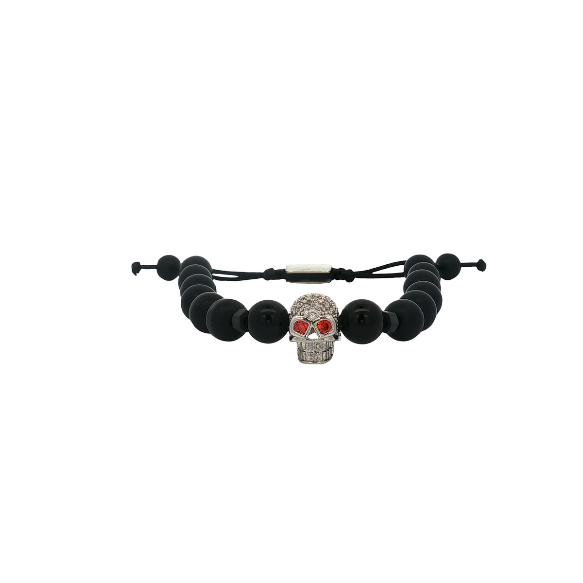 Pulsera Piedra Negra y Hematita Cráneo Onix
