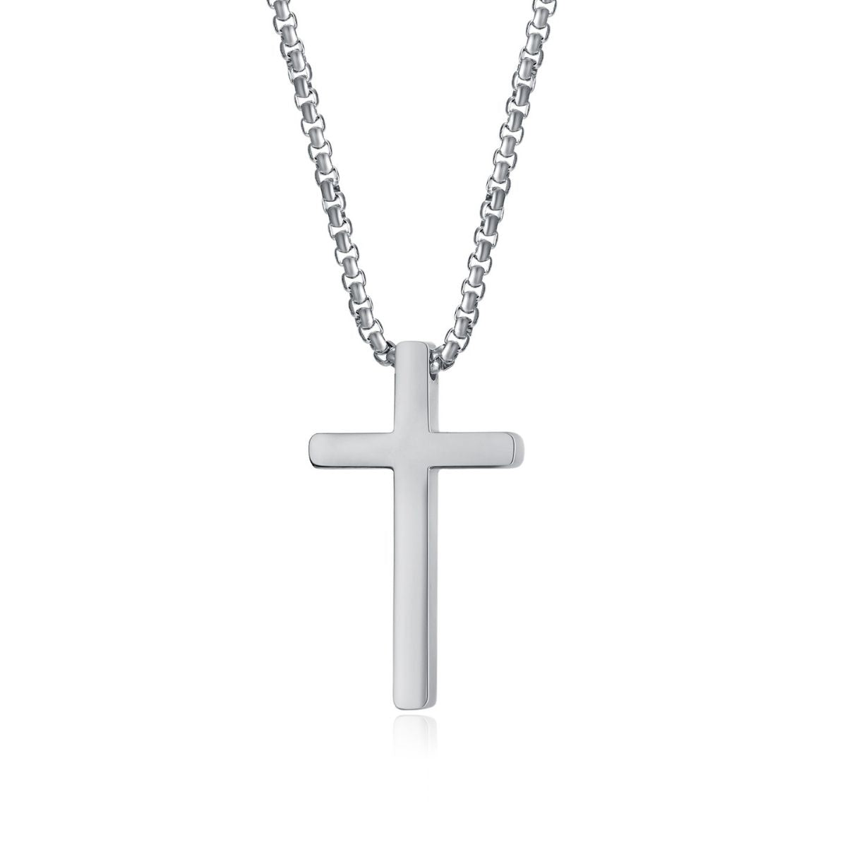 Cadena Acero Cruz Lisa