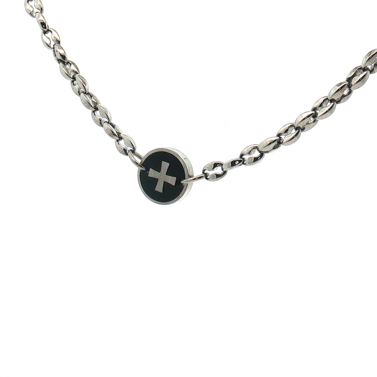 Collar Acero Con Medalla Cruz
