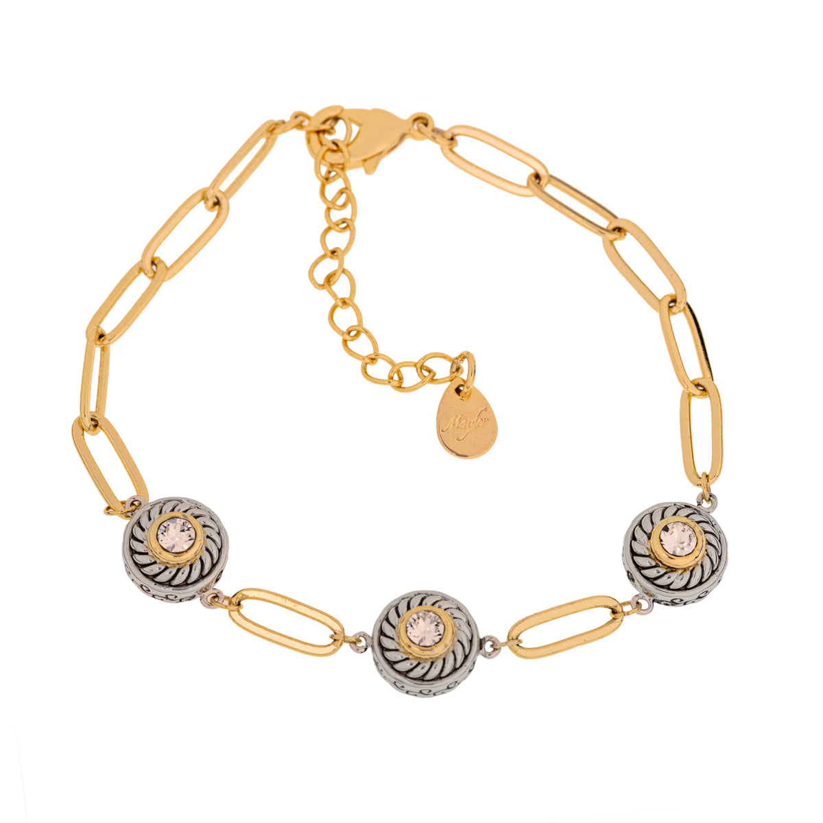 Pulsera Cadena Link Santorini Bicolor